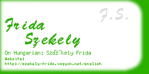 frida szekely business card